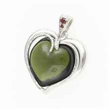 Ciondolo in argento con moldavite e granati 26-256