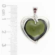 Ciondolo in argento con moldavite e granati 26-256