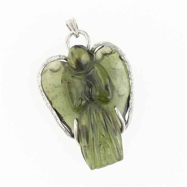 Ciondolo in argento con codice moldavite - angelo 26-258