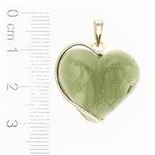 Ciondolo in oro con moldavite - cuore 26-266