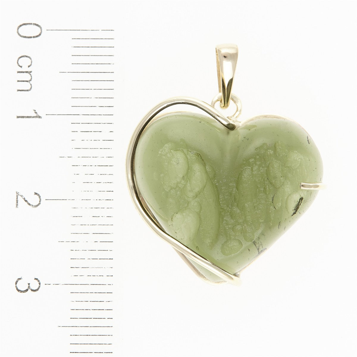 Golden pendant with a moldavite - heart 26-266