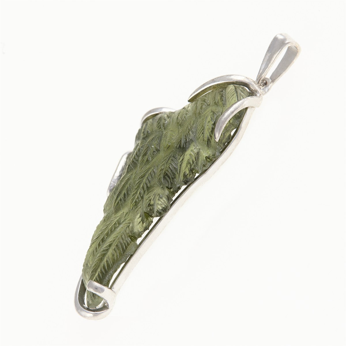 Silver pendant with moldavite - wing 26-272