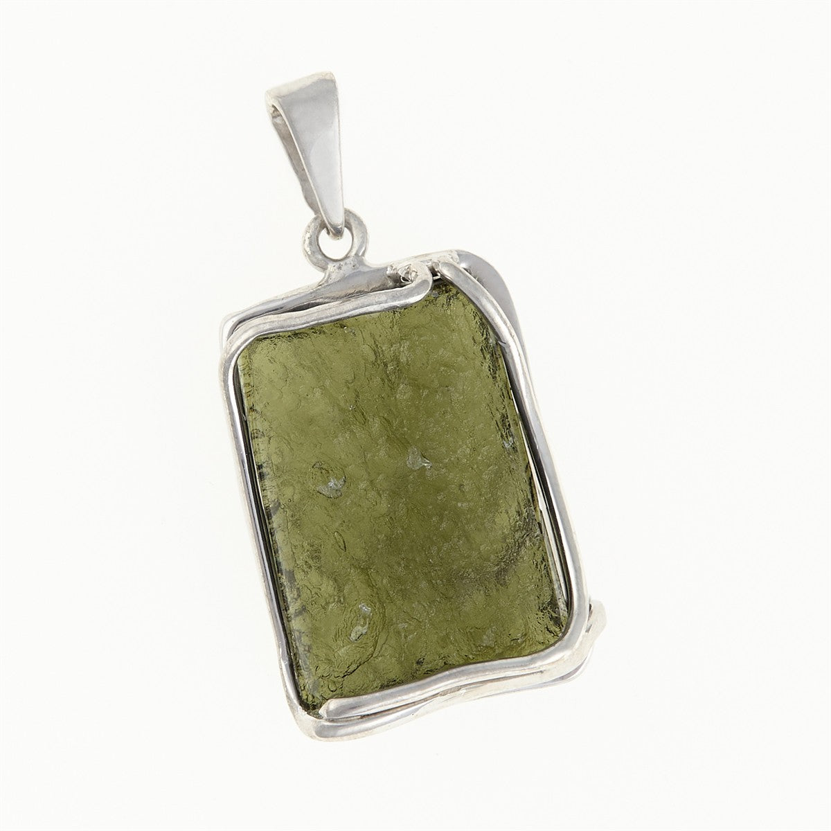 Silver pendant with a moldavite MS26-281