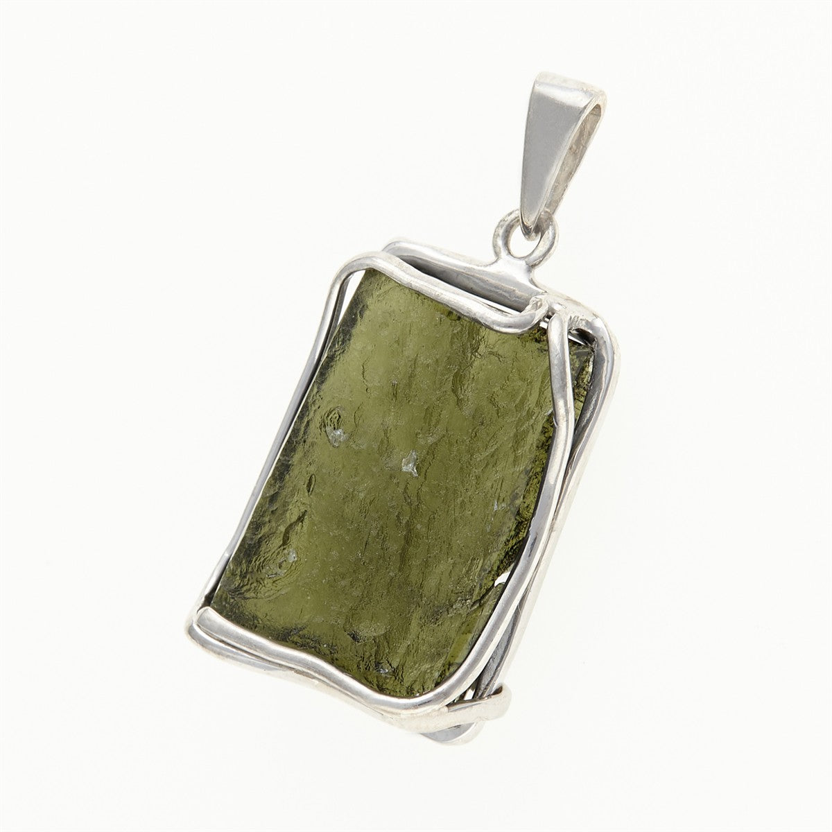 Silver pendant with a moldavite MS26-281