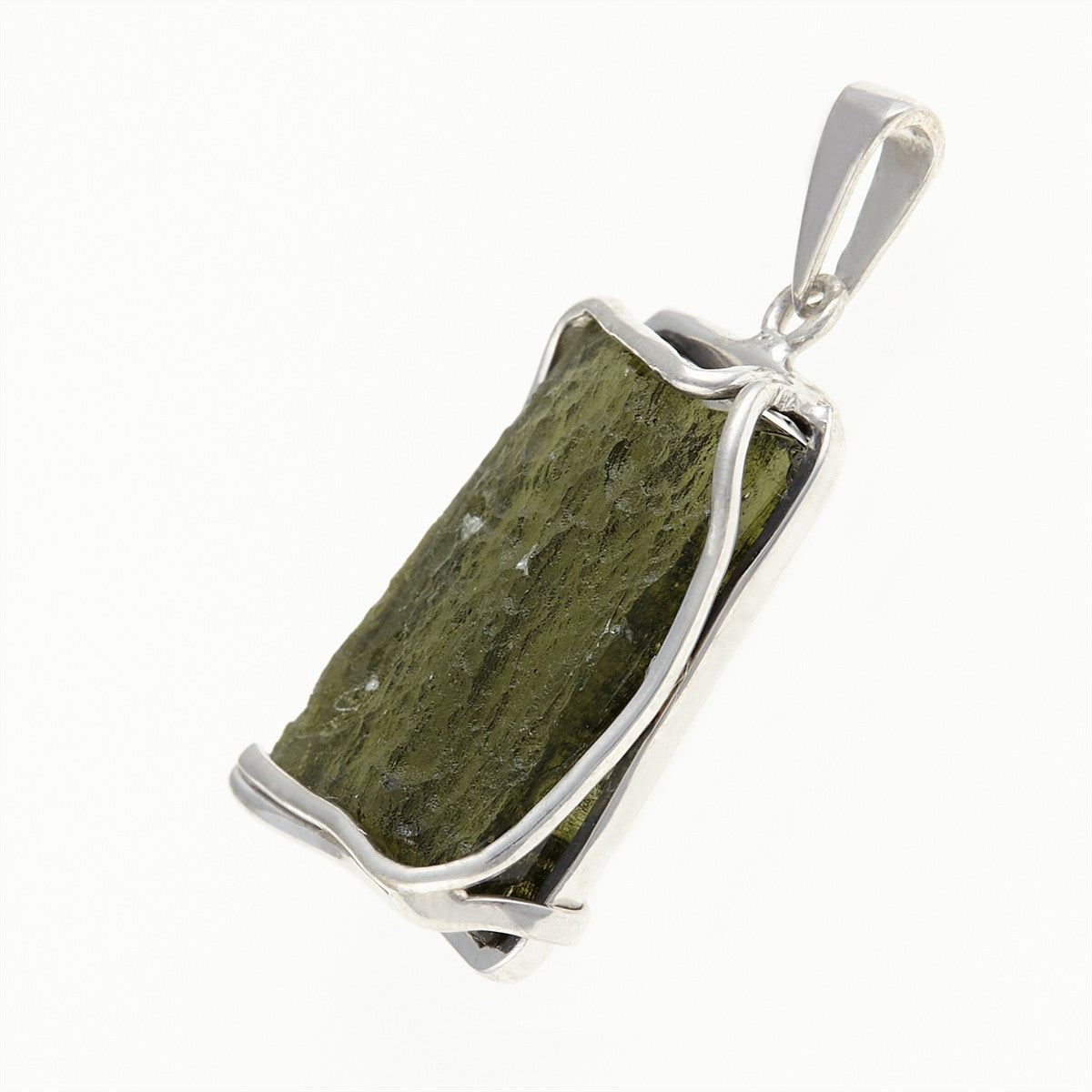 Silver pendant with a moldavite MS26-281