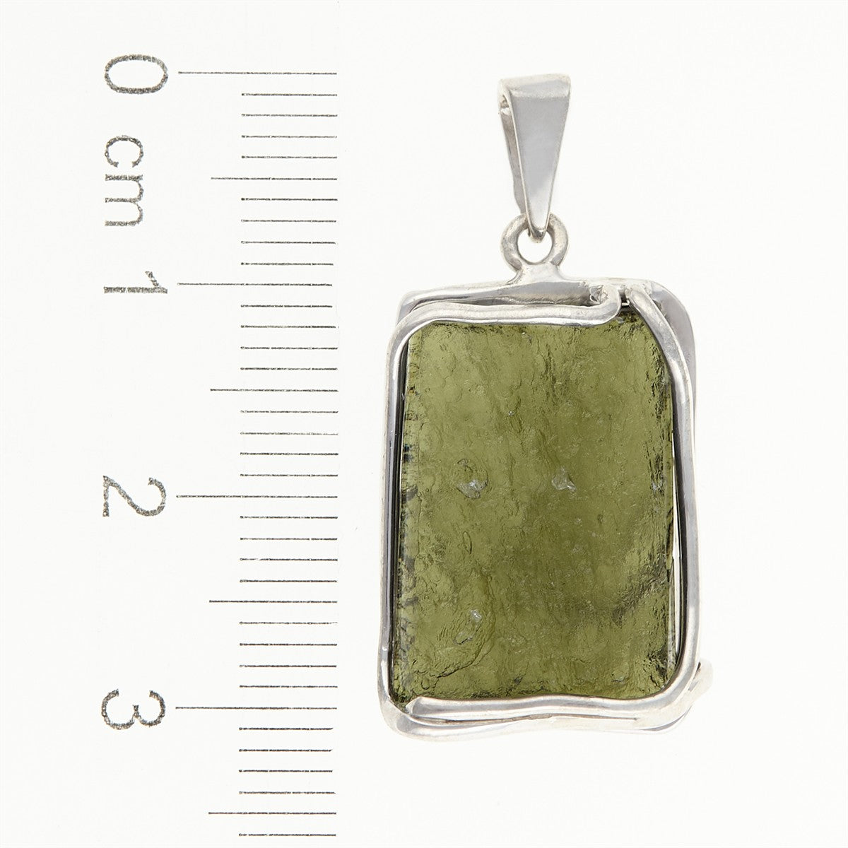 Silver pendant with a moldavite MS26-281