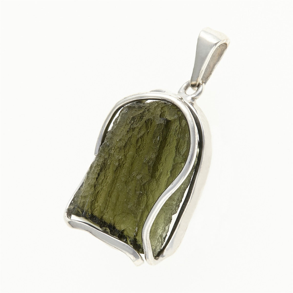 Silver pendant with a moldavite MS26-282