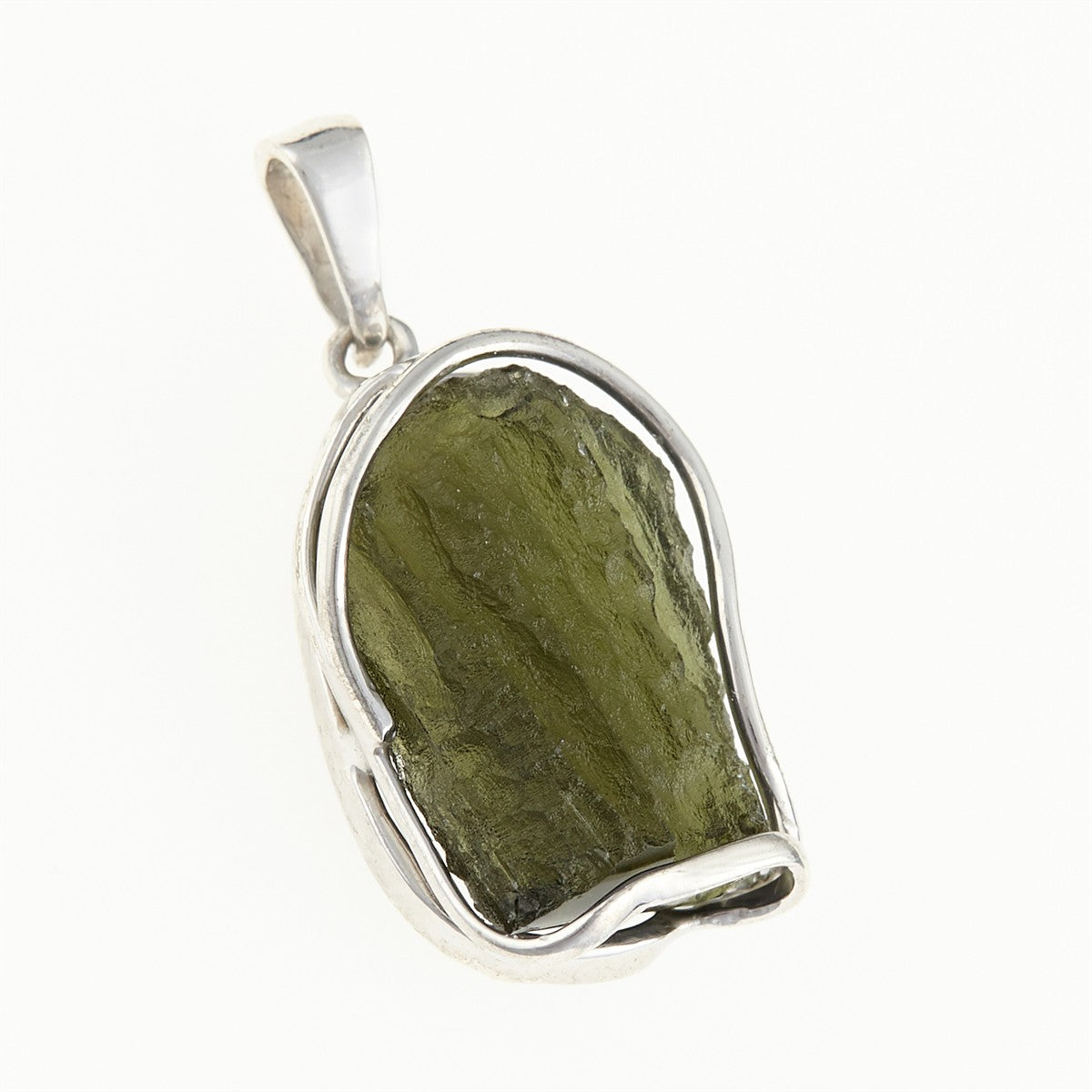 Silver pendant with a moldavite MS26-282