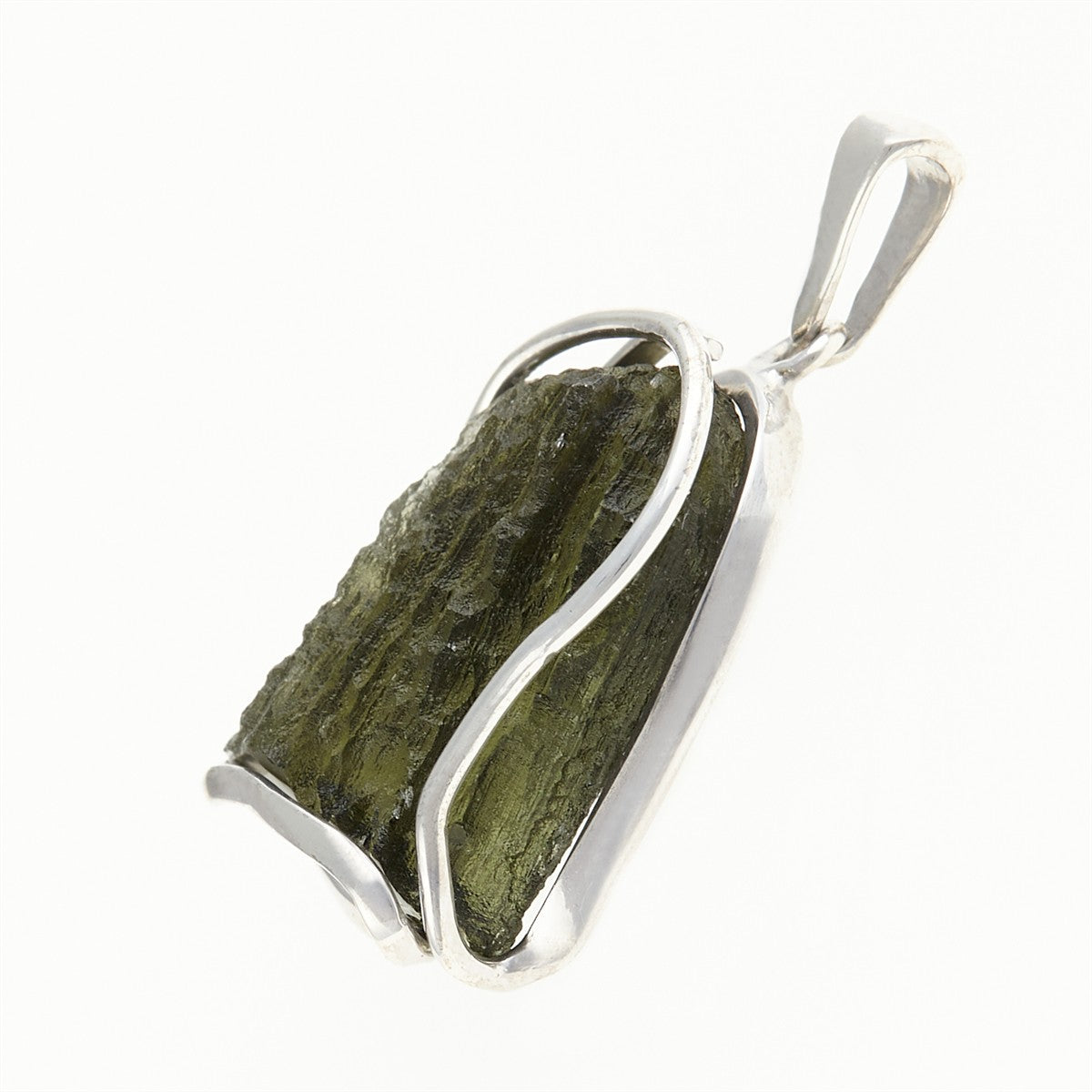 Silver pendant with a moldavite MS26-282