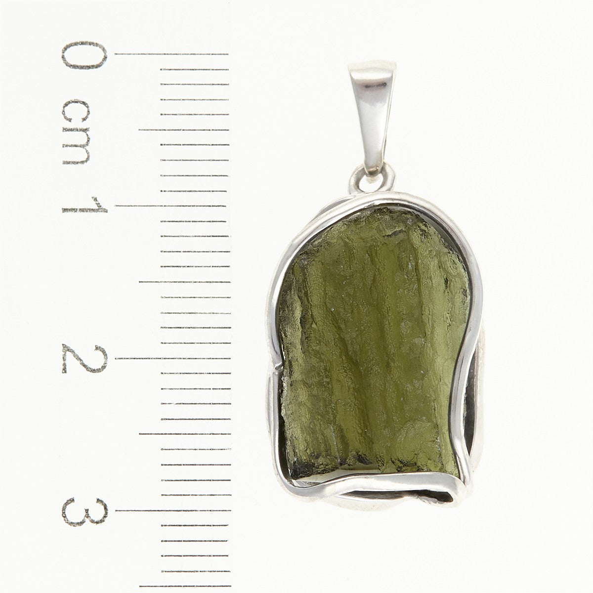 Silver pendant with a moldavite MS26-282