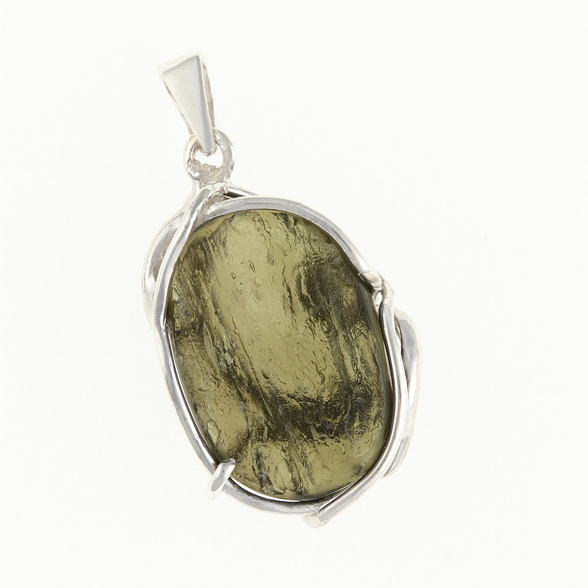 Silver pendant with a moldavite MS26-285