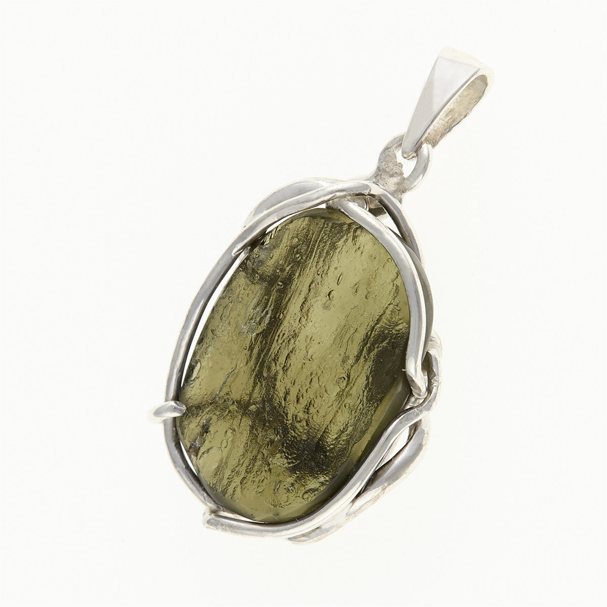 Silver pendant with a moldavite MS26-285