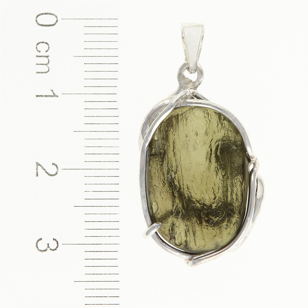Silver pendant with a moldavite MS26-285