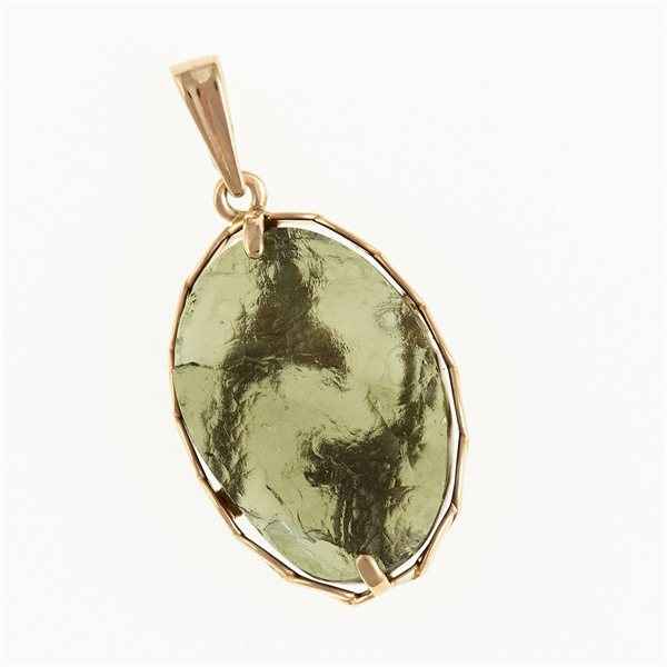 Ciondolo placcato in oro con codice moldavite MS26-291