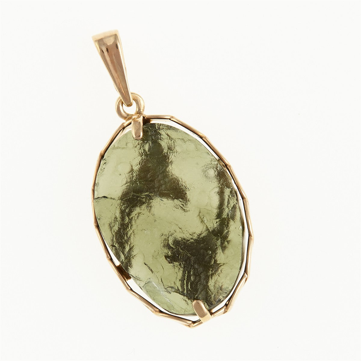 Gilded pendant with a moldavite MS26-291