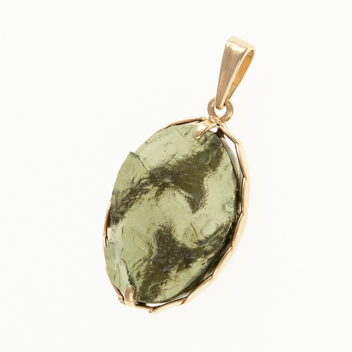Gilded pendant with a moldavite MS26-291