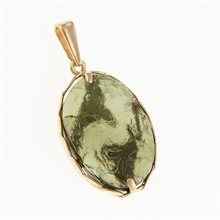 Ciondolo placcato in oro con codice moldavite MS26-291