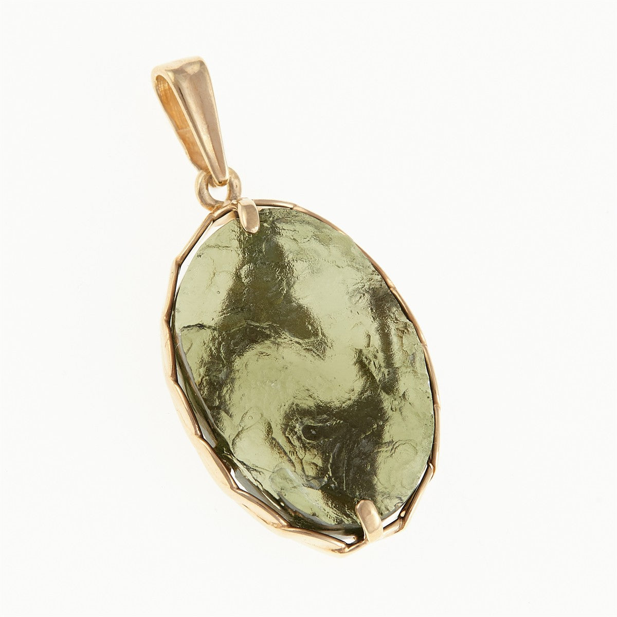 Gilded pendant with a moldavite MS26-291