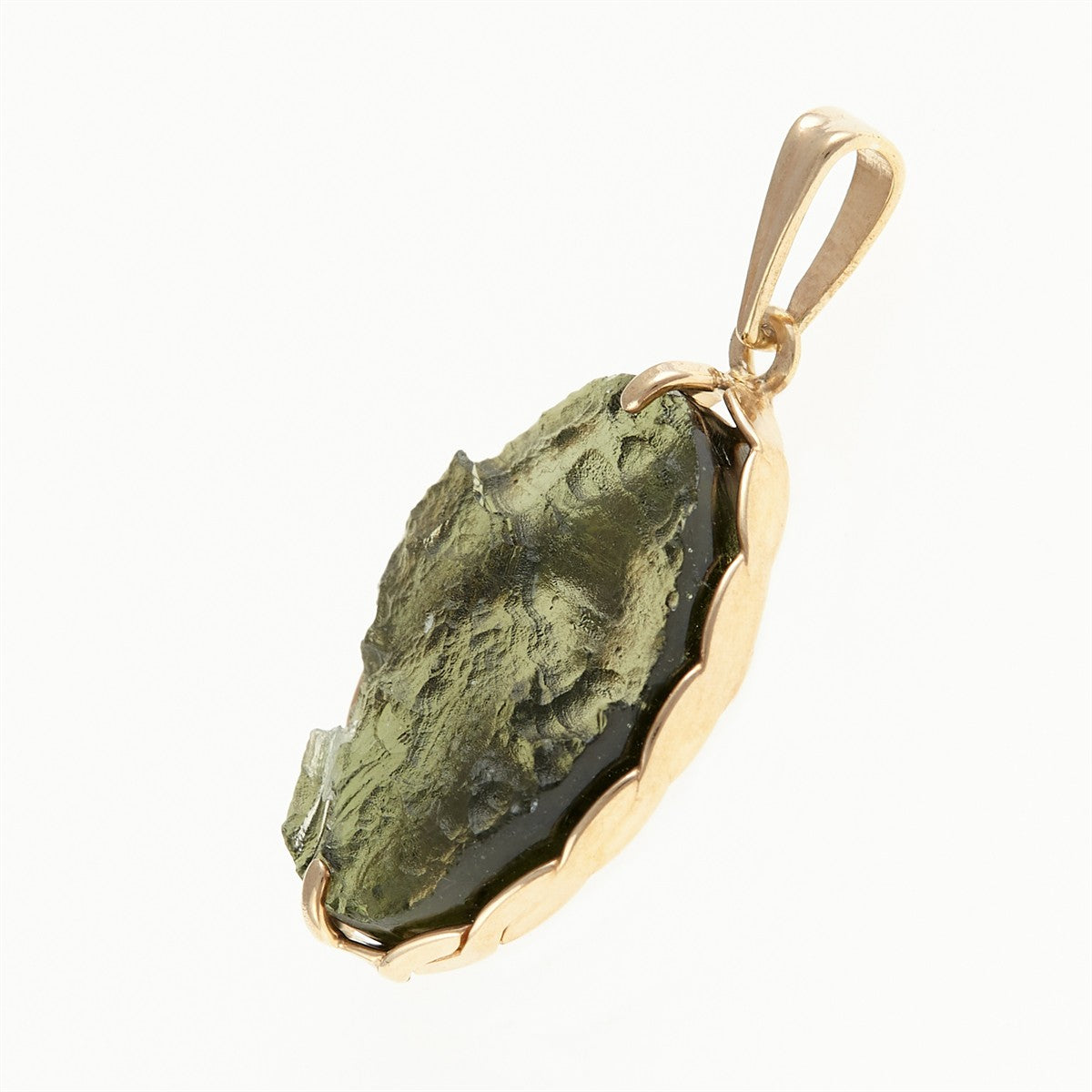 Gilded pendant with a moldavite MS26-291