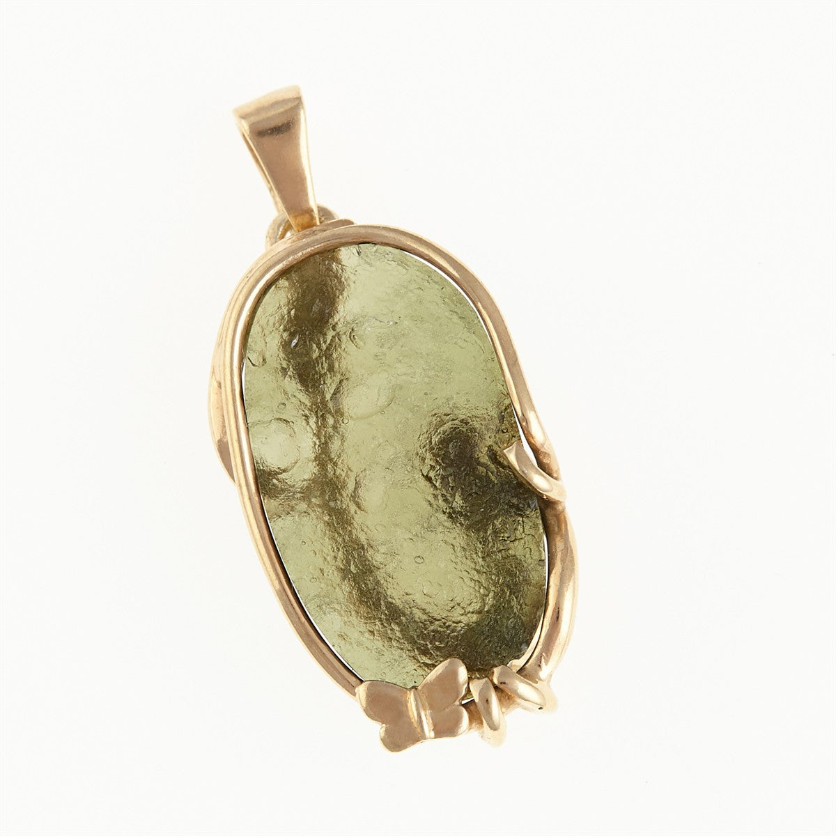 Gilded pendant with a moldavite MS26-292