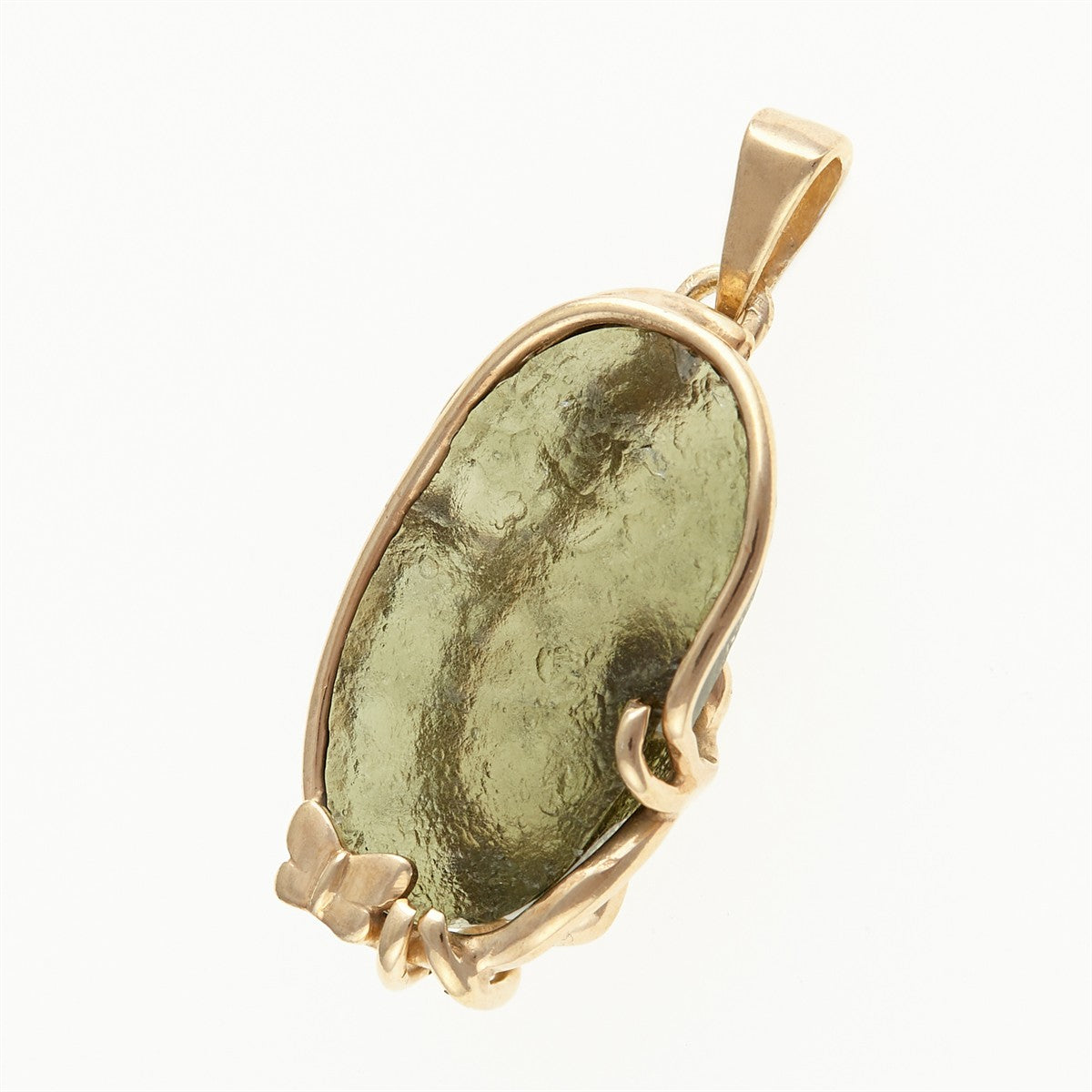 Gilded pendant with a moldavite MS26-292