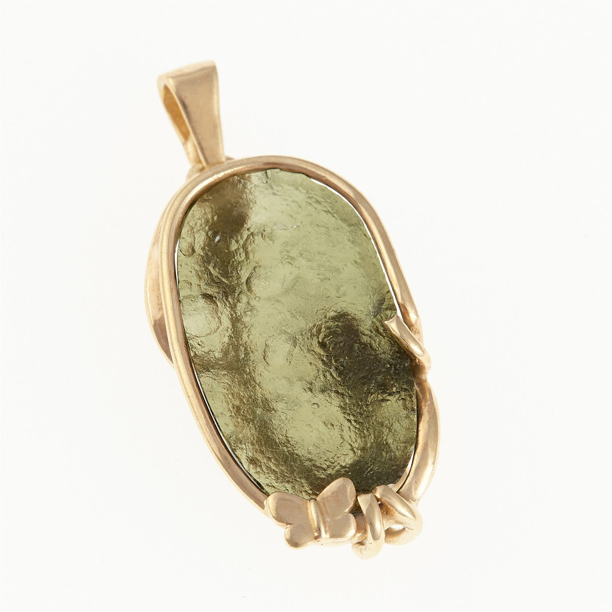Gilded pendant with a moldavite MS26-292