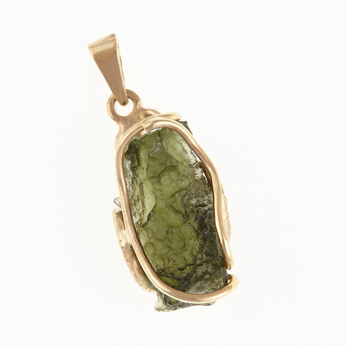 Gilded pendant with a moldavite MS26-294