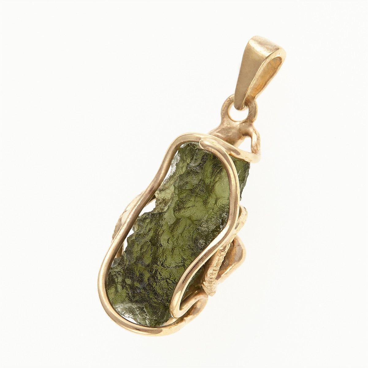 Gilded pendant with a moldavite MS26-294