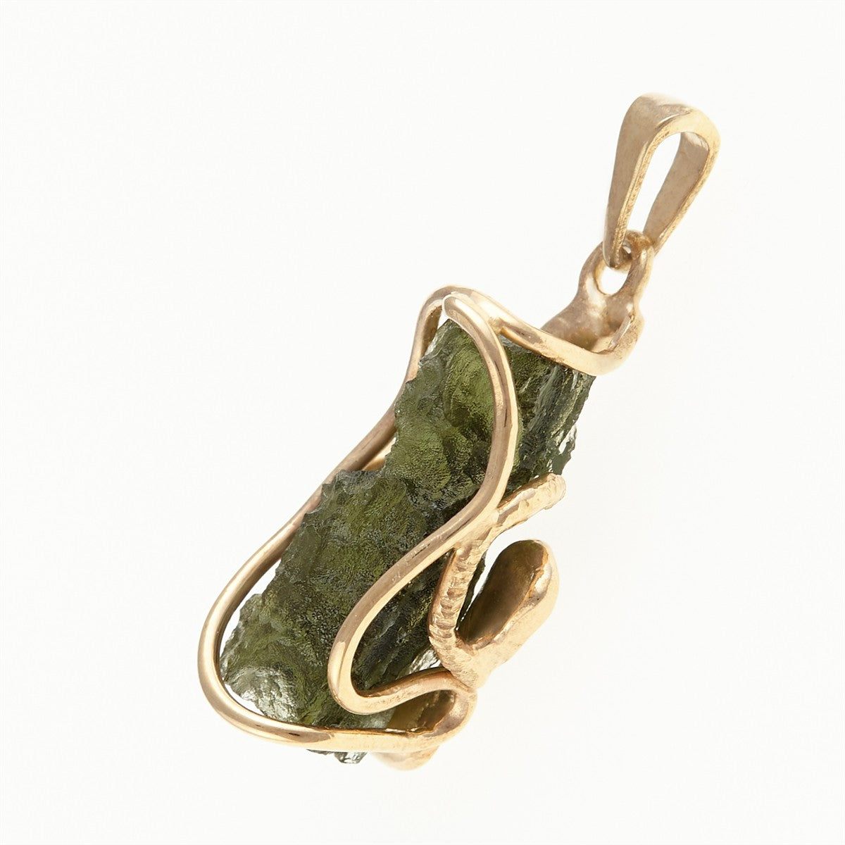 Gilded pendant with a moldavite MS26-294
