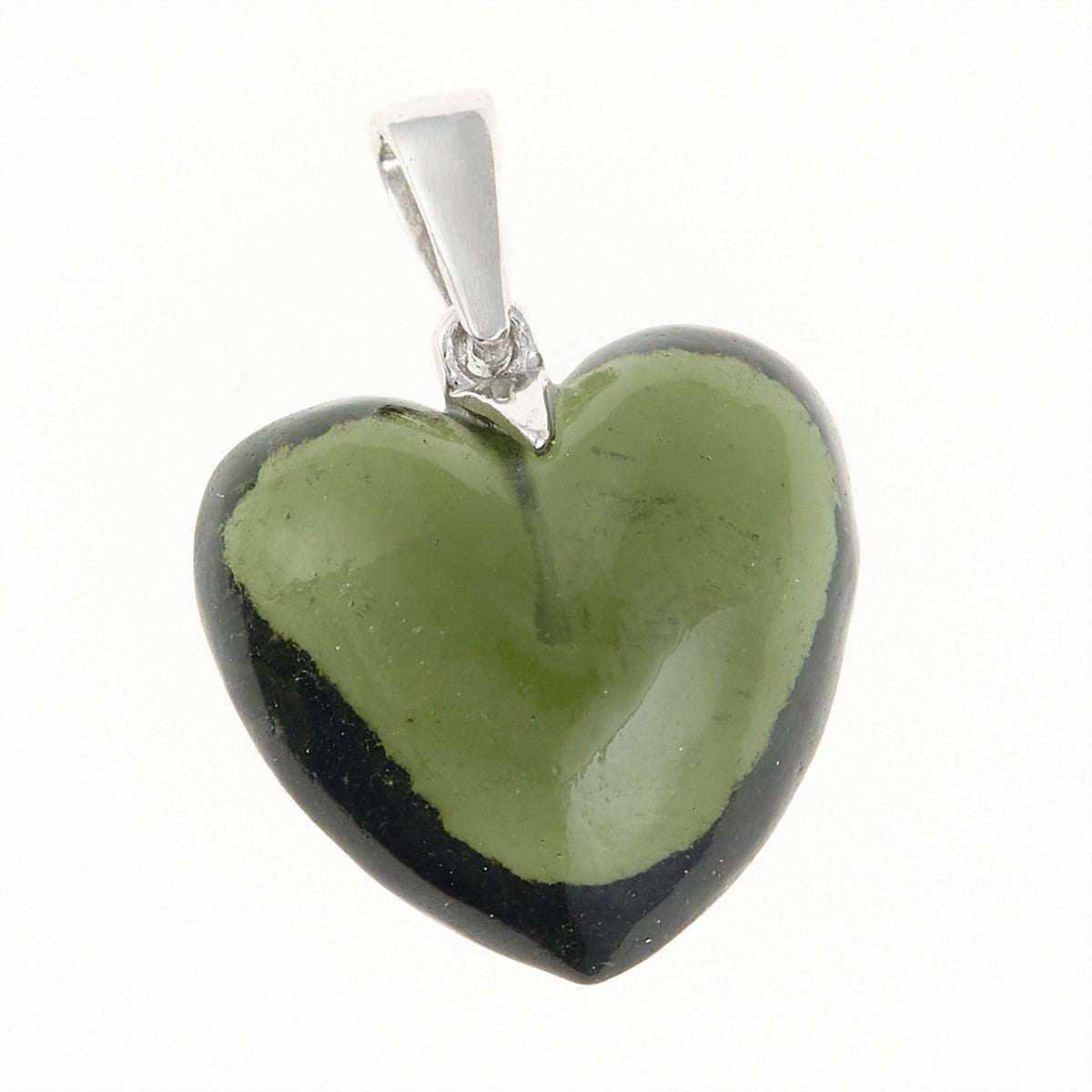 Golden pendant with a moldavite - heart 26-330