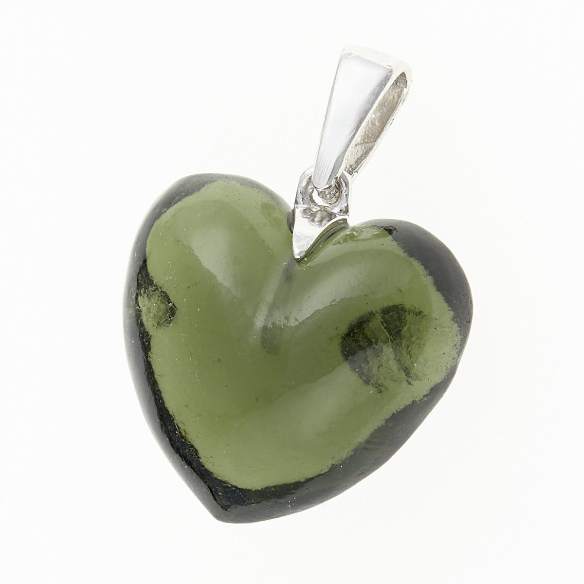 Golden pendant with a moldavite - heart 26-330