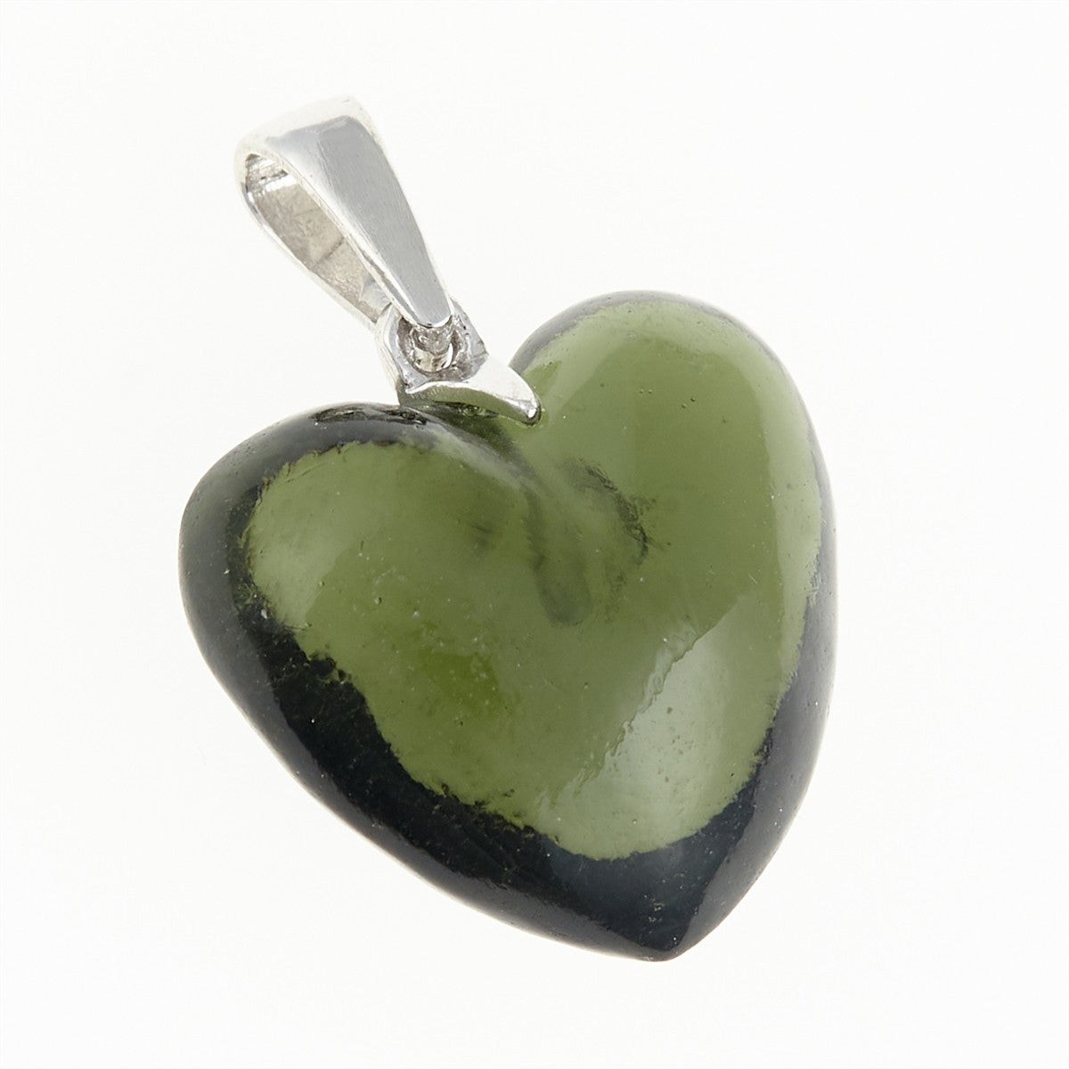 Golden pendant with a moldavite - heart 26-330