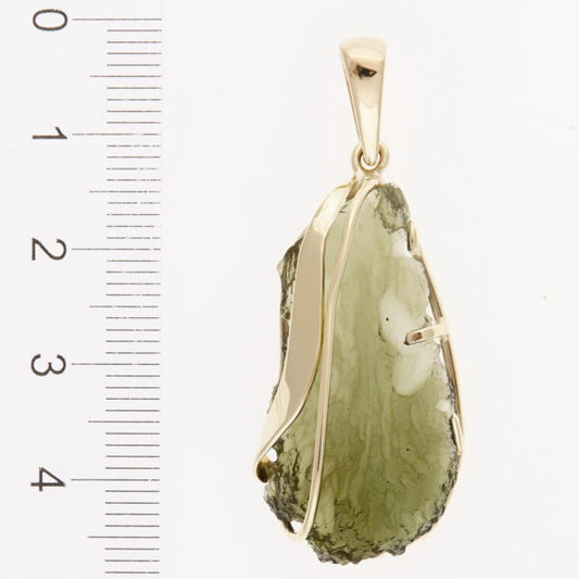 Pendente in oro con a moldavite 3575