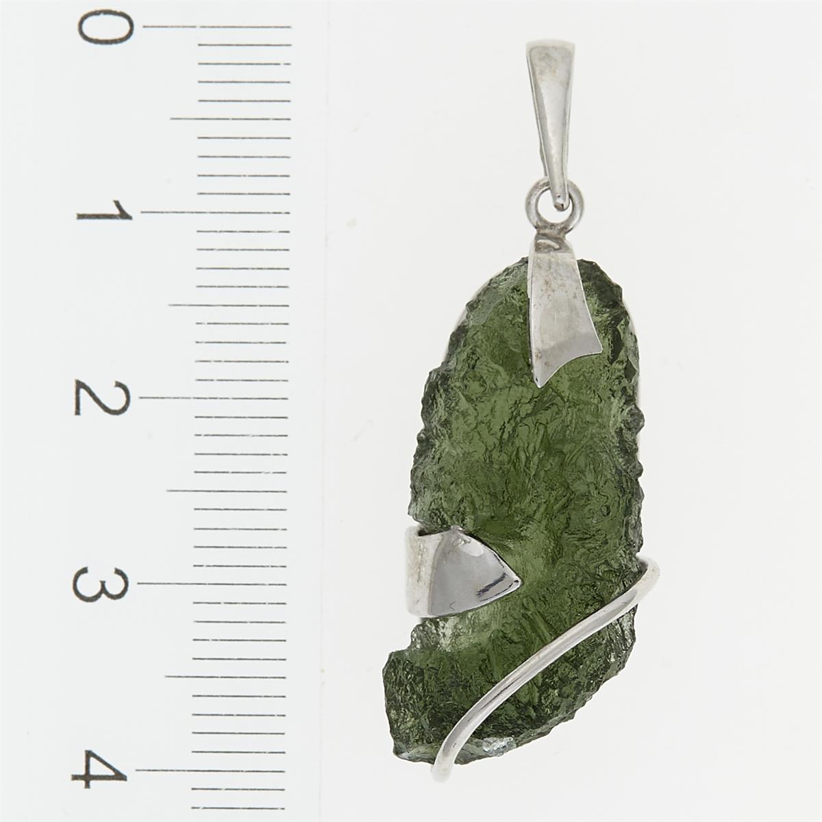 Silver pendant with moldavite 7788