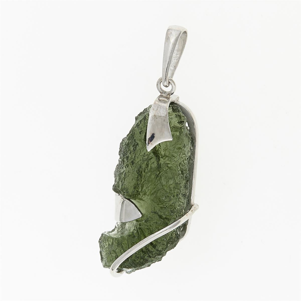 Silver pendant with moldavite 7788