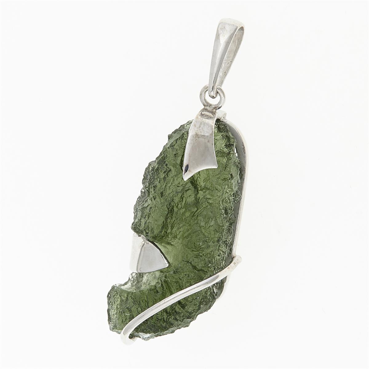 Silver pendant with moldavite 7788
