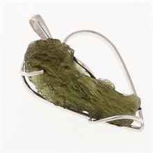 Ciondolo dorato con codice moldavite – heart7862