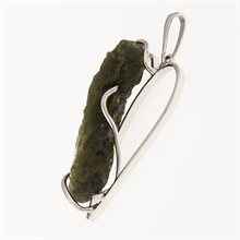 Ciondolo dorato con codice moldavite – heart7862