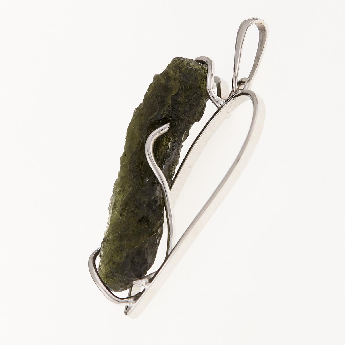 Golden pendant with a moldavite – heart7862