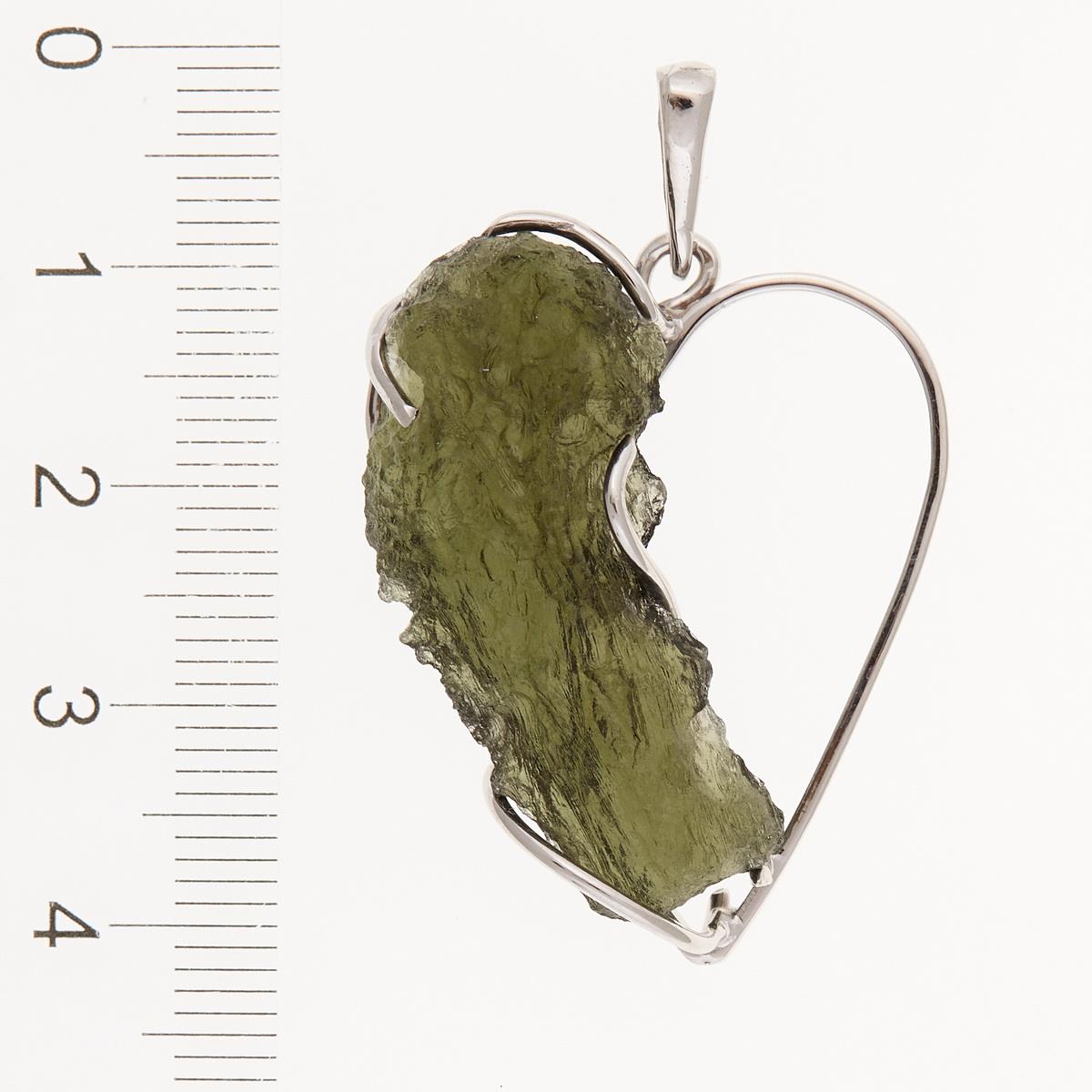 Golden pendant with a moldavite – heart7862