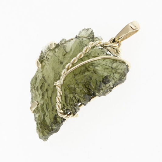 Pendente in oro con a moldavite 8560