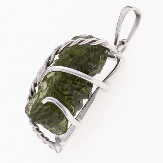 Pendente in oro con a moldavite 8569