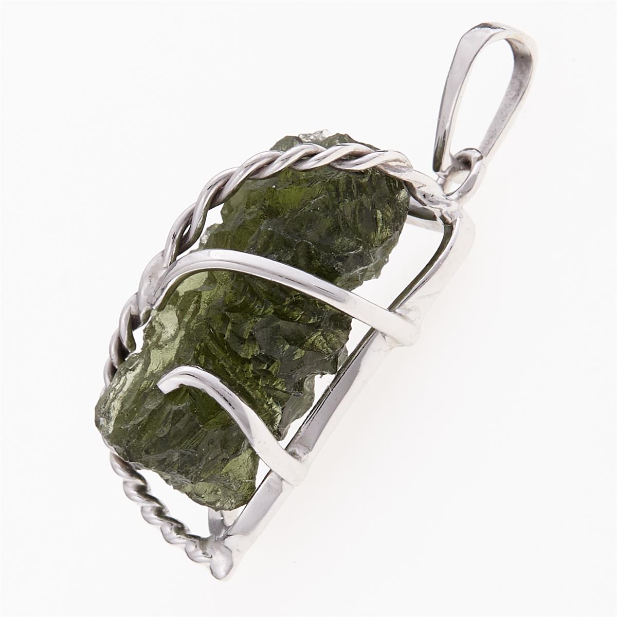 Golden pendant with a moldavite 8569