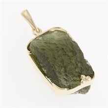 Ciondolo dorato con codice moldavite 8601