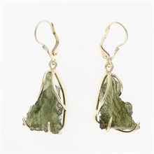 Golden set with moldavites 8621