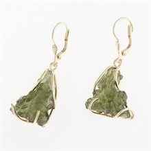 Golden set with moldavites 8621