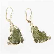 Golden set with moldavites 8621