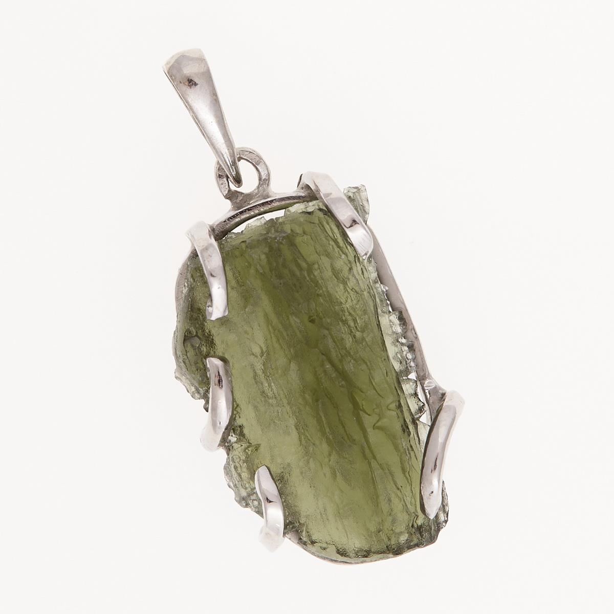 Silver pendant with moldavite 8625