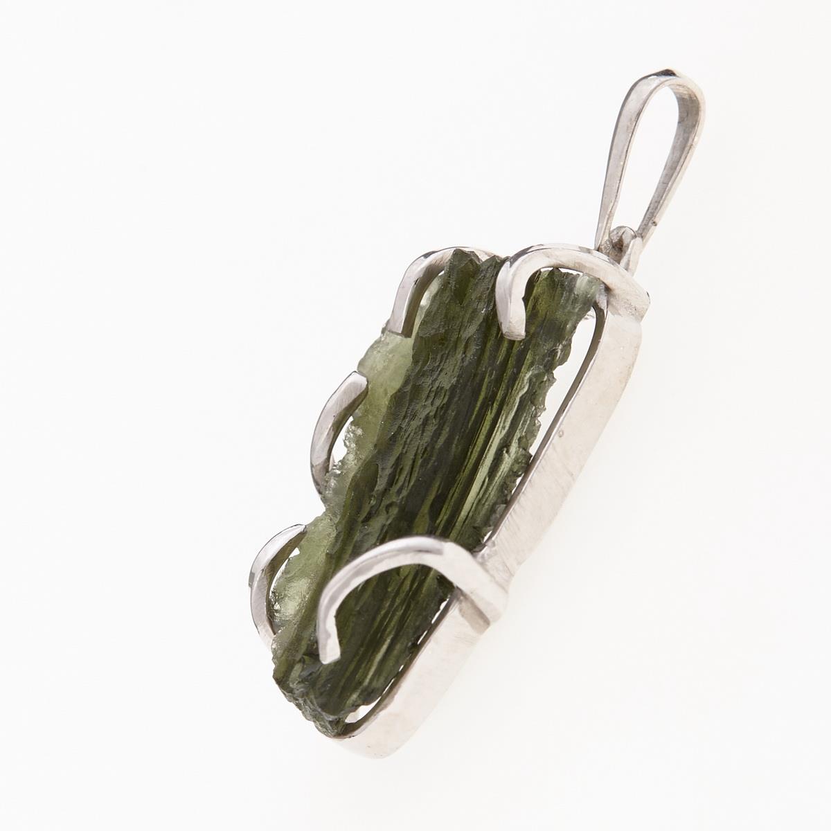 Silver pendant with moldavite 8625
