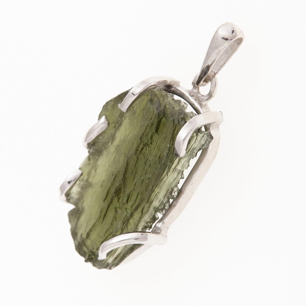 Silver pendant with moldavite 8625